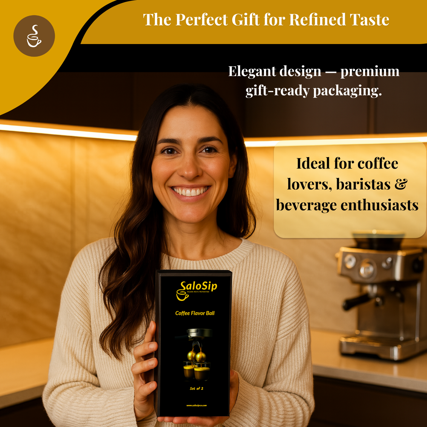 Ice Ball to Enhance Coffee, Stainless Steel Spheres to Enhance Flavor, Reusable and Eco-Friendly, Ideal for Baristas and Coffee Lovers.