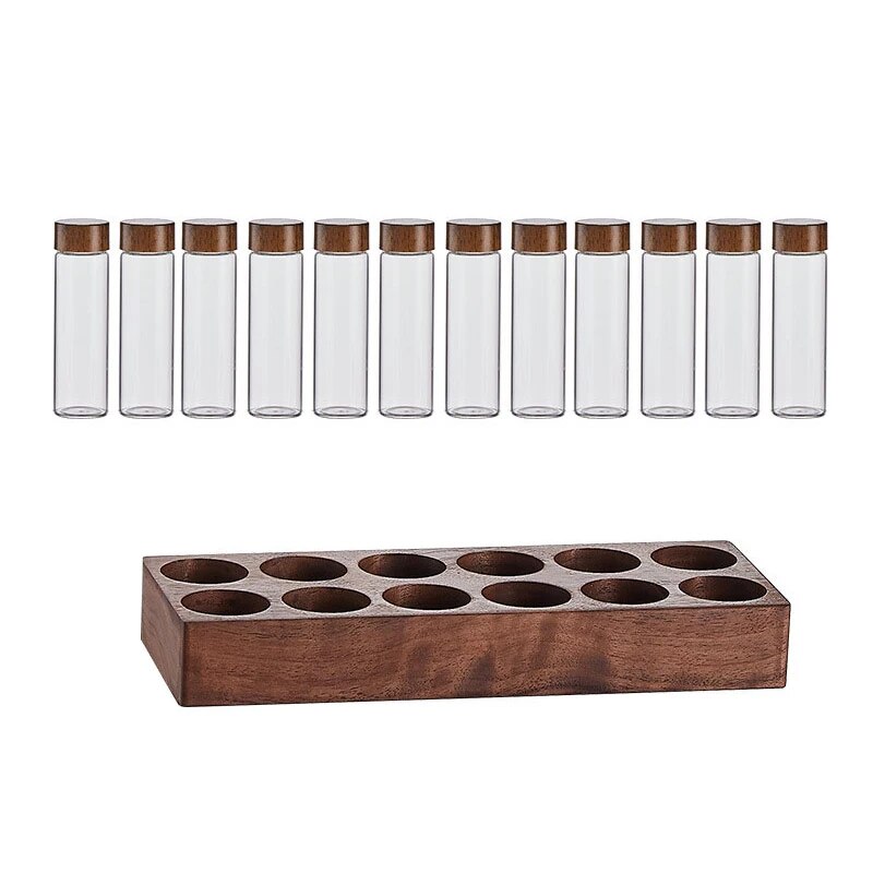 Coffee Beans Storage Container Tube Display Rack Tea Bottle Glass Single Dose Espresso Accessory Coffeware Set Barista Tool Gift
